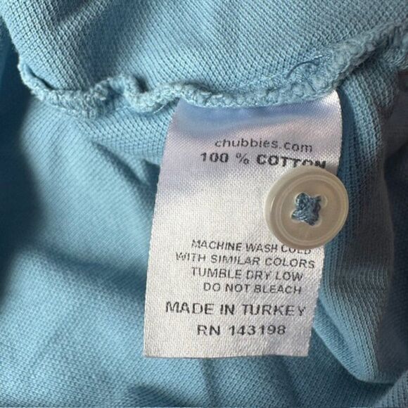 Chubbies Medium Pacific Blue Short Sleeve Polo - Picture 3 of 5